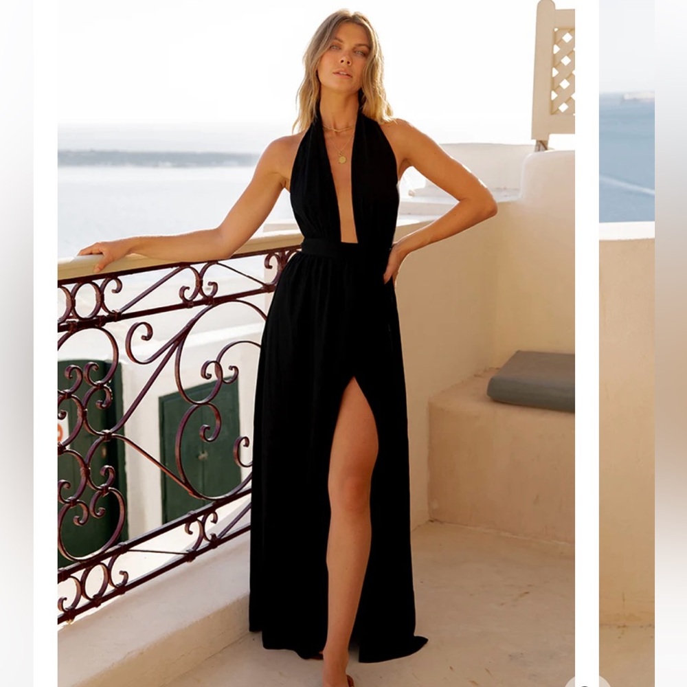 Chic Black Backless Maxi Dress